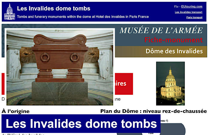 Les Invalides Dome tombs and funerary monuments