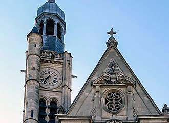 Bell tower at Eglise Saint-Etienne-du-Mont