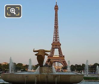 Eiffel Tower bull and deer statues