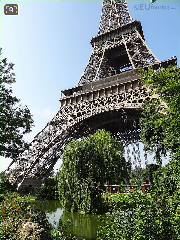 Gardens at base of Eiffel Tower