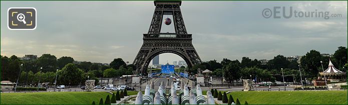 North end Champ de Mars and Eiffel Tower