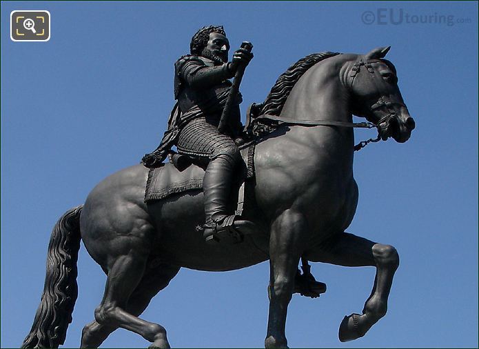 King Henri IV sitting on his horse