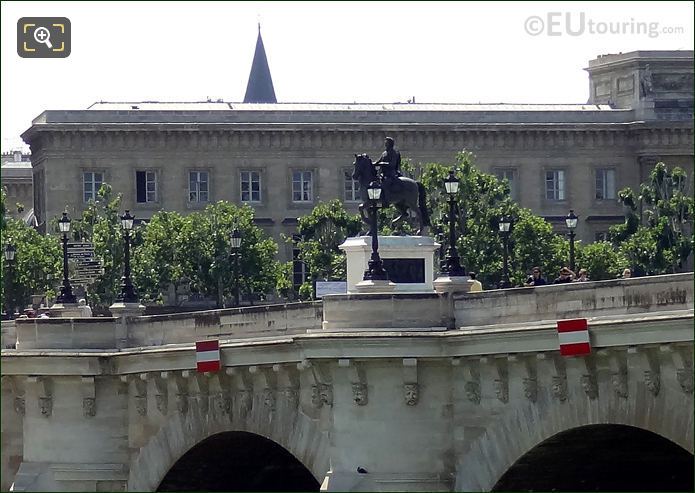 Pont Neuf lamp posts and equestrian statue in Paris