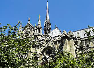 Southern roofline of Notre Dame Cathedral