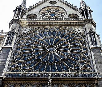North Rose window at Notre Dame Cathedral