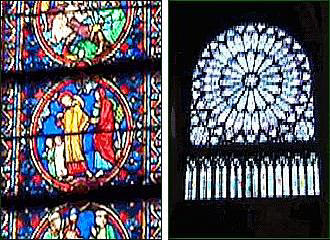Stained glass windows at Notre Dame Cathedral