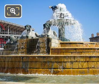 Lion sculptures on Fontaine aux Lions de Nubie