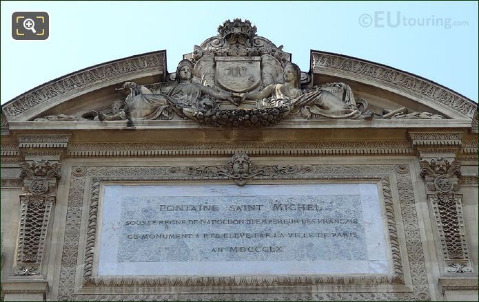 Fontaine Saint Michel plaque