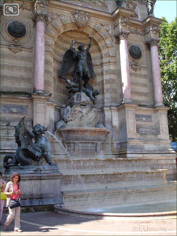 Fontaine Saint Michel winged dragon