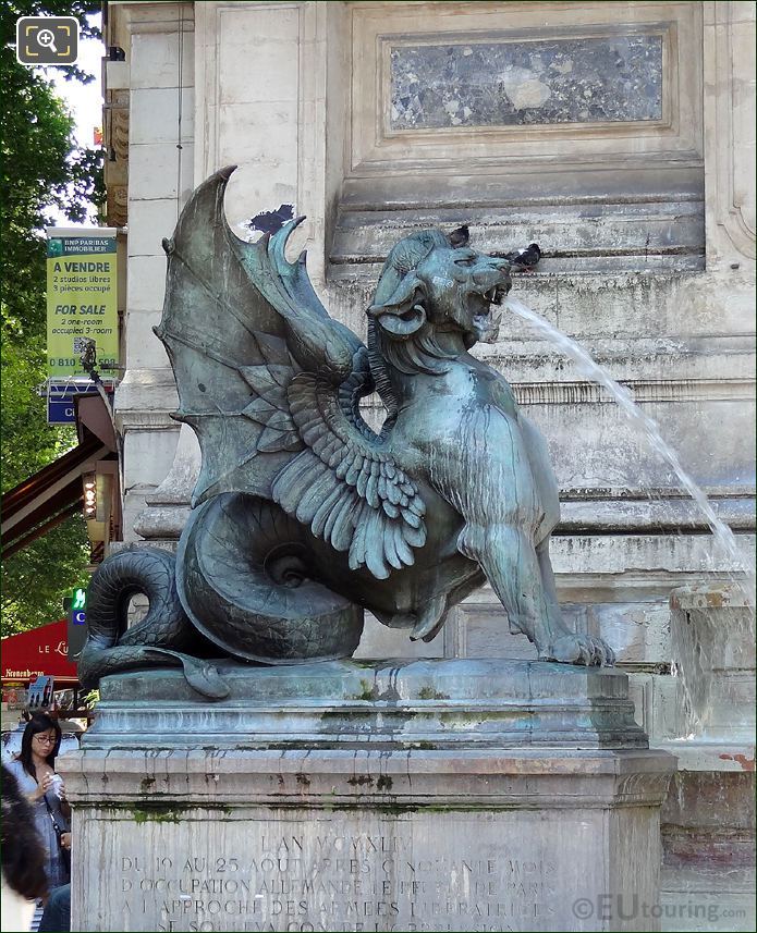 Fontaine Saint Michel mythical statue