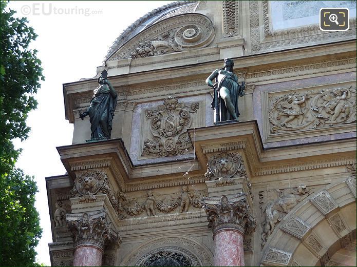 Fontaine Saint Michel left hand side statues