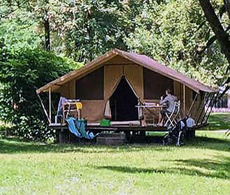 Huttopia Camping Beaulieu sur Dordogne tent rental