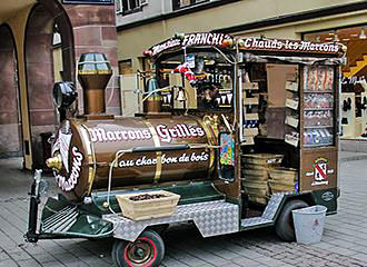 French Christmas market food vendor