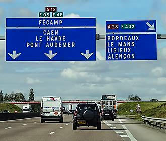 A13 French road sign