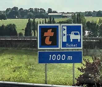French toll ticket sign