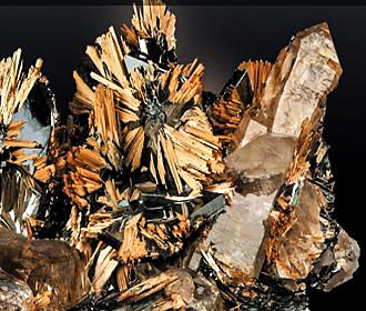 Brown mineral crystals at Galerie de Mineralogie et de Geologie