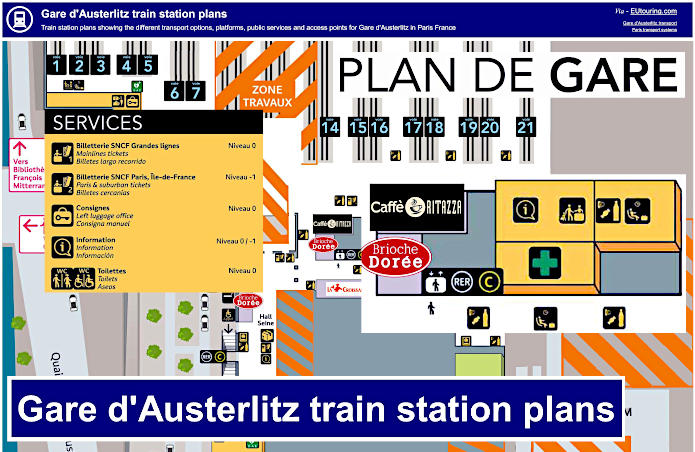 Paris Gare d'Austerlitz train station plans