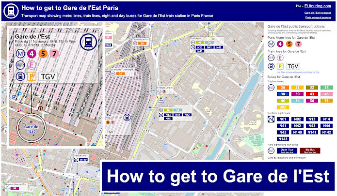 How to get to Gare de l'Est transport map