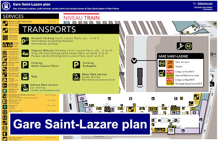 Gare Saint-Lazare train station plan