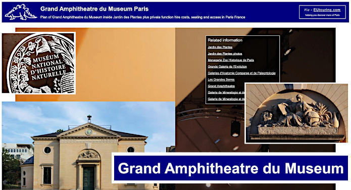 Grand Amphitheatre du Museum plan