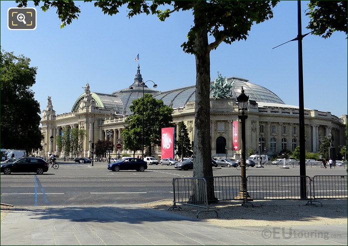 Grand Palais view from Champs Elysees Gardens