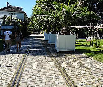 Bercy park with old railway tracks