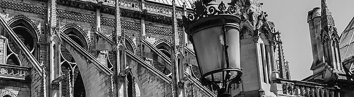 South flying buttresses of Notre Dame Cathedral