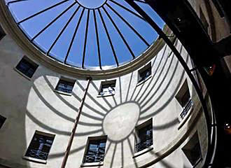 Glass roof of La Rotonde de la Villette