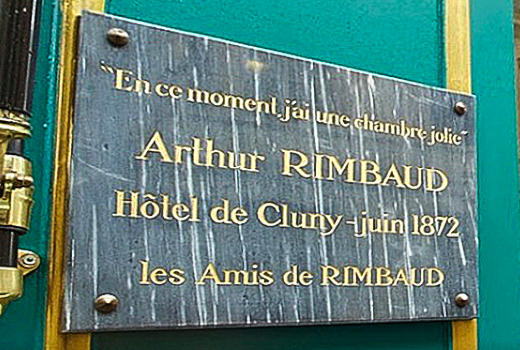 Hotel Cluny Sorbonne plaque Arthur Rimbaud