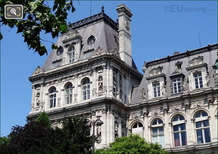 Top corner of Hotel de Ville from 1800s