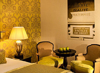 Hotel Le Petit Paris double room golden decor