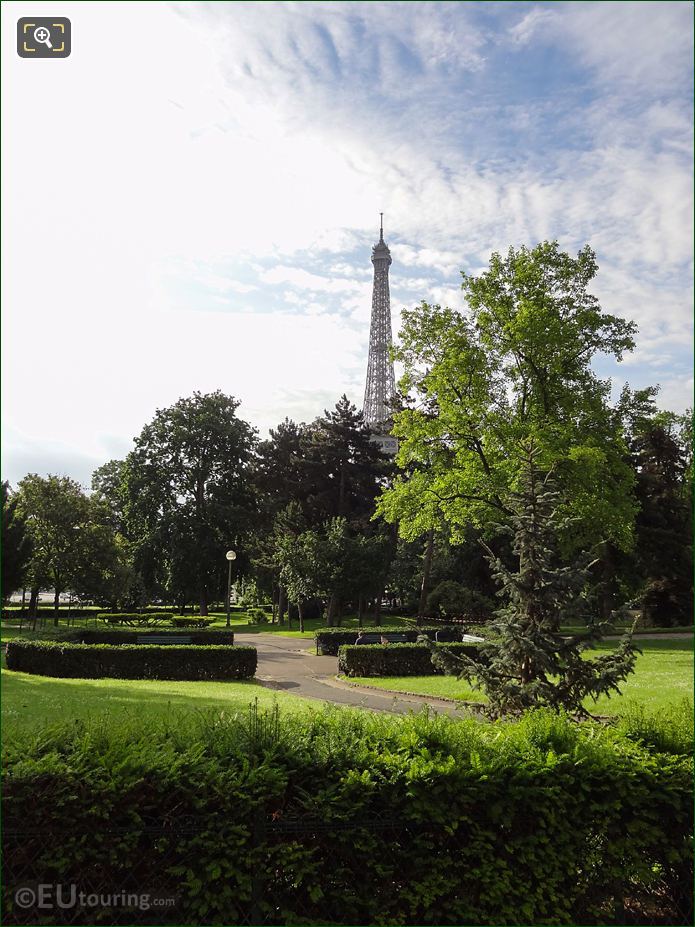 Eiffel Tower viewed from Trocadero Gardens looking SE