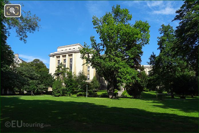 View NW to Palais de Chaillot Passy Wing in Trocadero Gardens