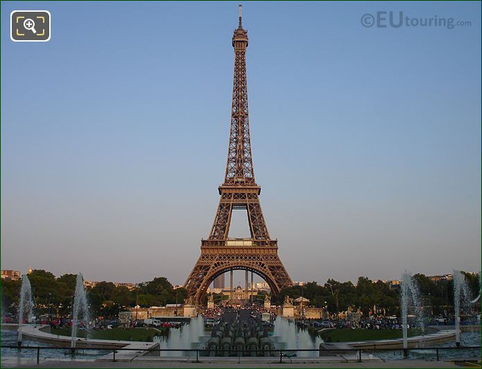 View from Jardins du Trocadero looking at the Eiffel Tower