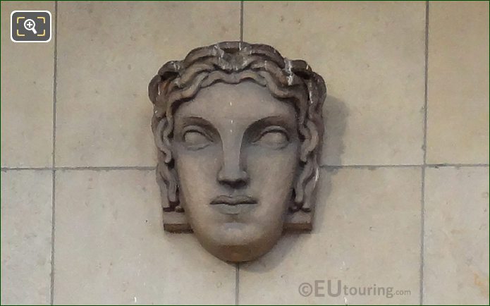 Mascaron on NE Palais de Chaillot facade, Jardins du Trocadero, Paris