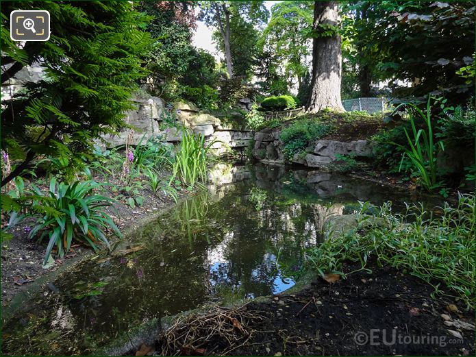 North West pond With various plants in Jardins du Trocadero