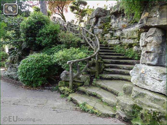Steps, walkway and quarry stone in Jardins du Trocadero looking South