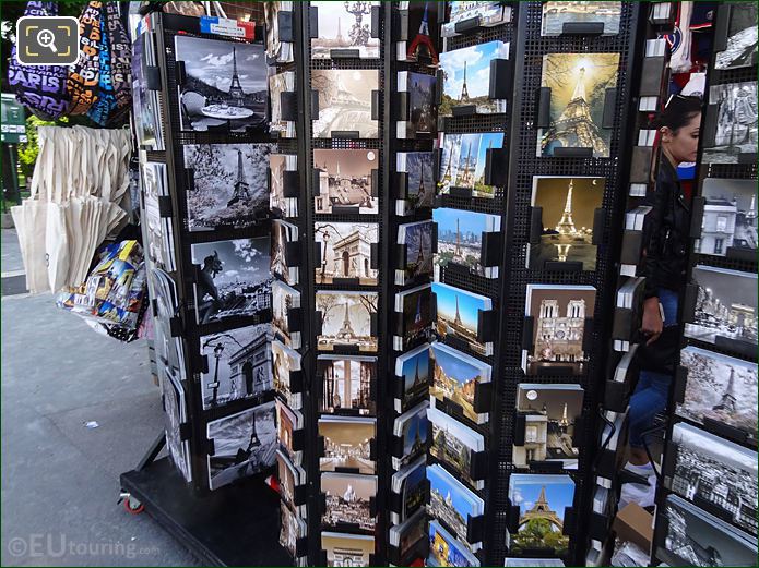 Postcards for sale in Trocadero Gardens kiosk gift shop