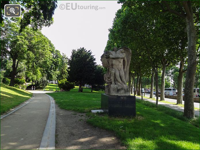 View from South side of Jardins du Trocadero with WWII monument