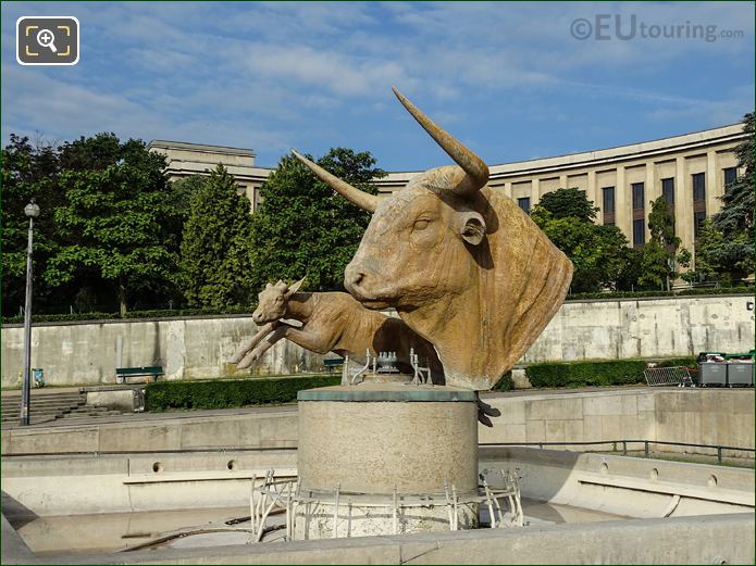 Water jet piping around Bull and Deer statues