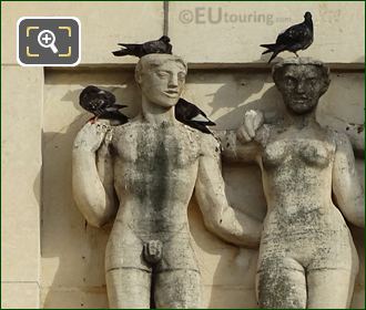 First sculpture above window facing Jardins du Trocadero