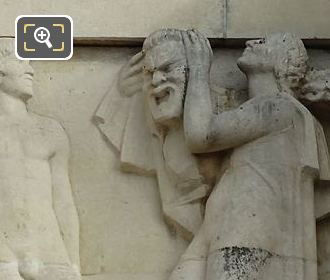 Bas relief sculpture on lower SE facade in Jardins du Trocadero