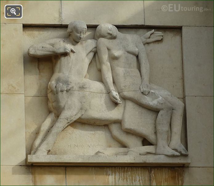 Sculpture of centaur mythological scene ine Jardins du Trocadero
