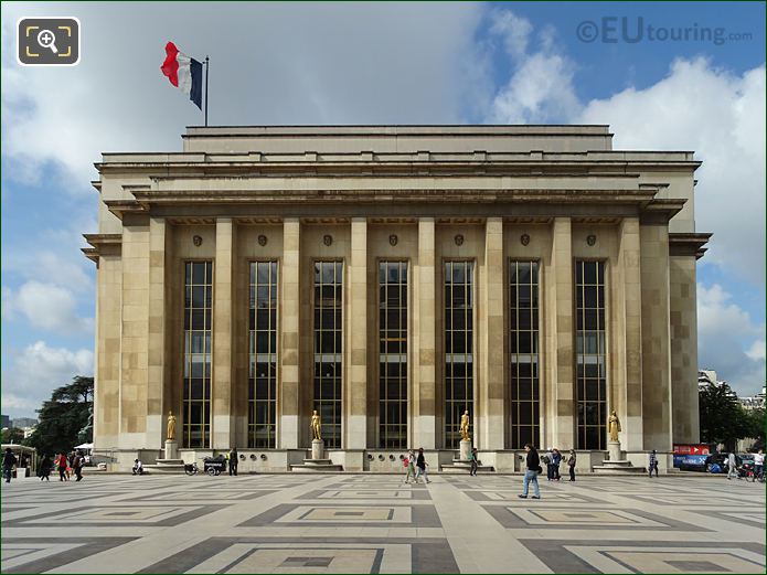 Palais de Chaillot North East facade and golden statues