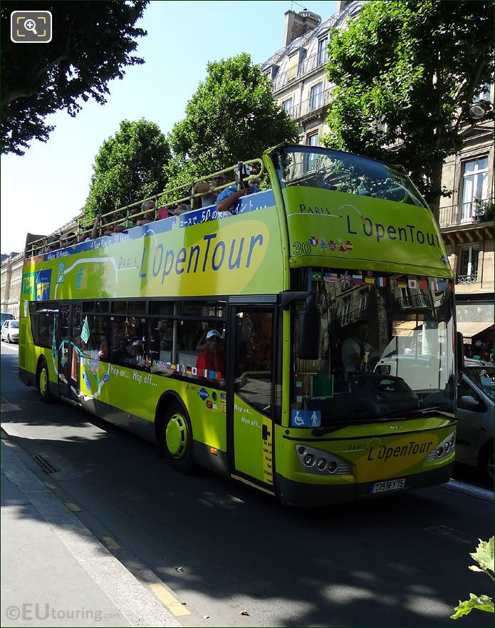 OpenTour bus on tour of Paris