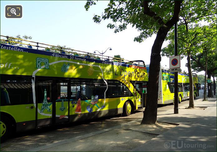 Paris L'OpenTour bright colour buses