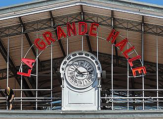 Historical clock on La Grande Halle de la Villette
