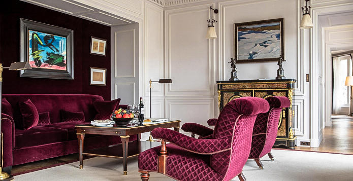 La Reserve Paris Hotel suite presidentielle lounge