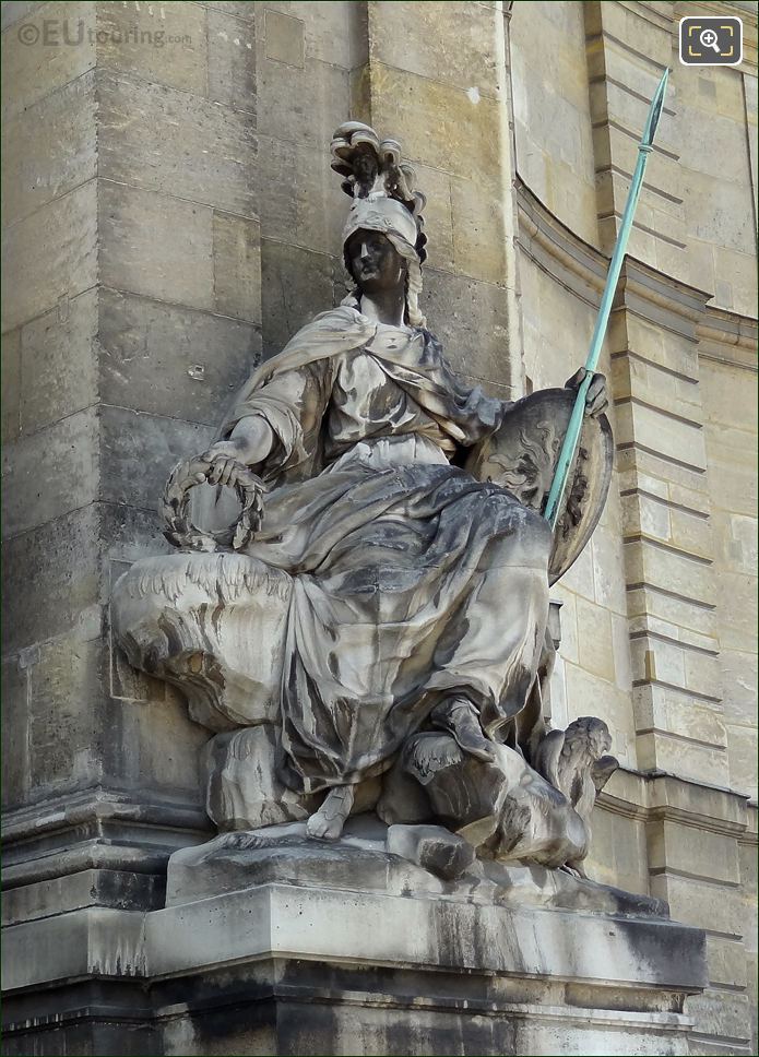 Les Invalides Roman Goddess of Wisdom Minerva statue
