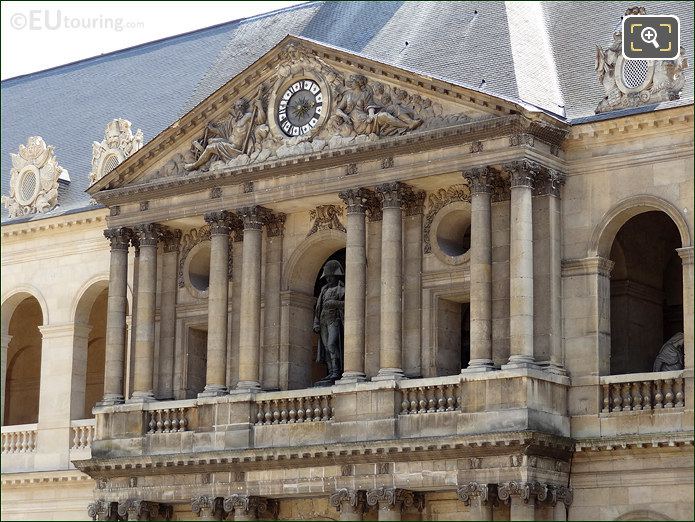 South balcony and Napoleon Bonaparte at Les Invalides